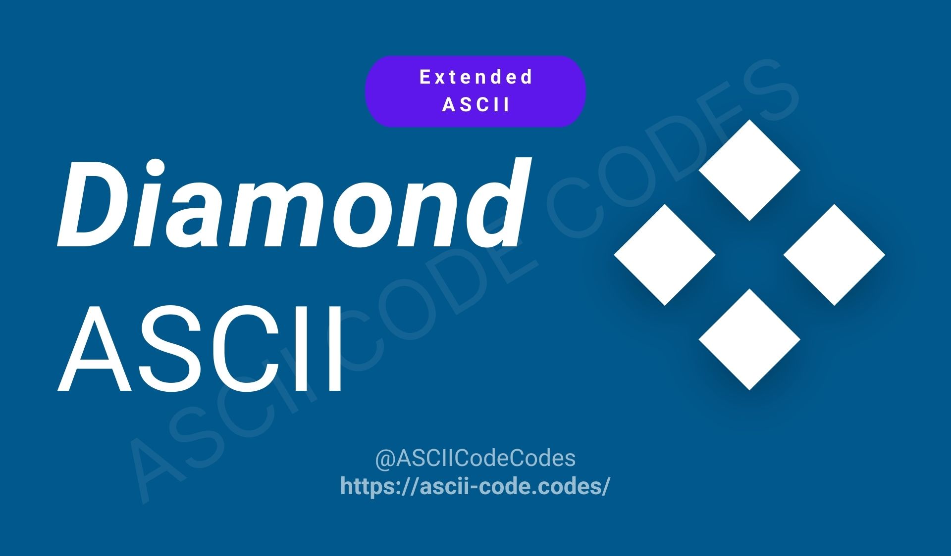 Diamond ASCII code ❖ Full list and how to use them