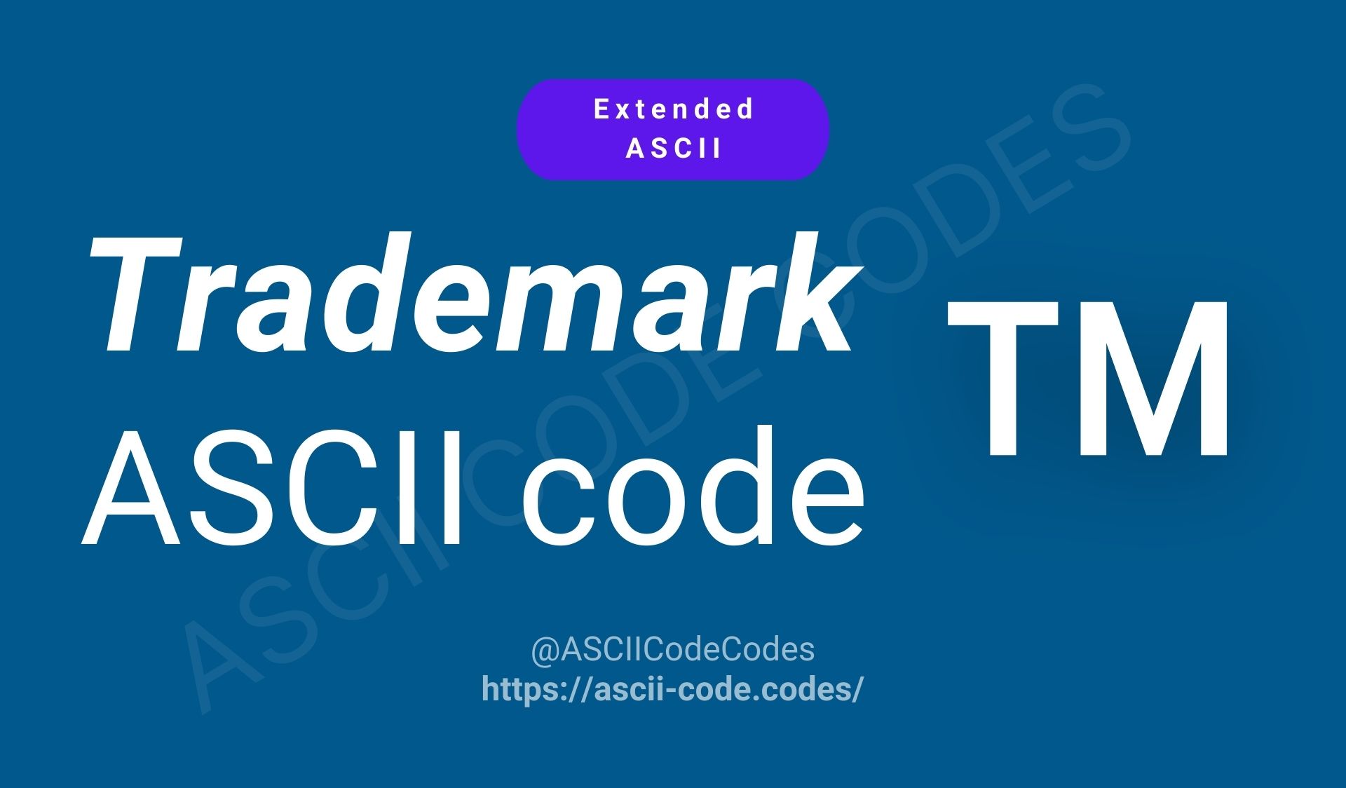 ✨ Trademark and TM Symbol Code in ASCII ️™